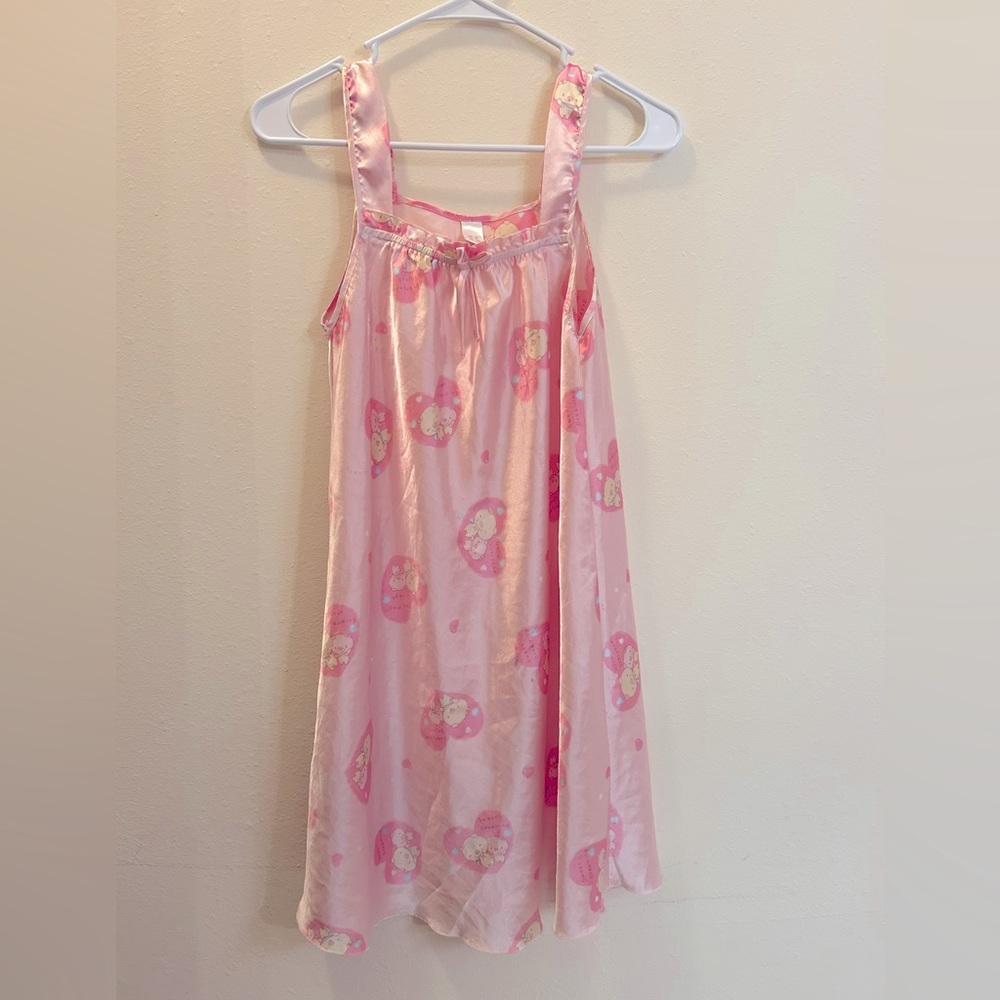 (S) Pink Silky Babydoll Nightgown Dress Pajama